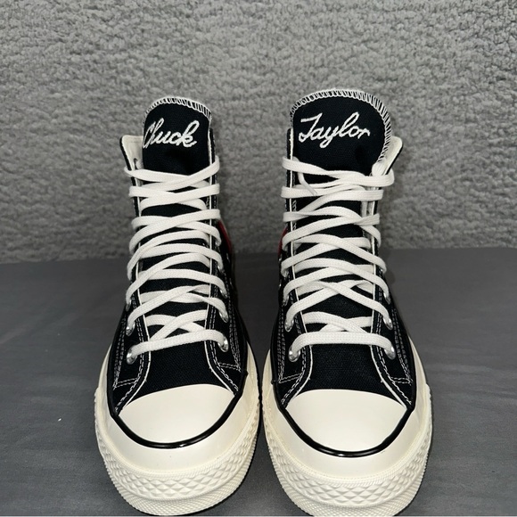 Converse Shoes Mens 8 Black Chuck 70 Archival Stripes High Top Sneakers - Picture 5 of 8